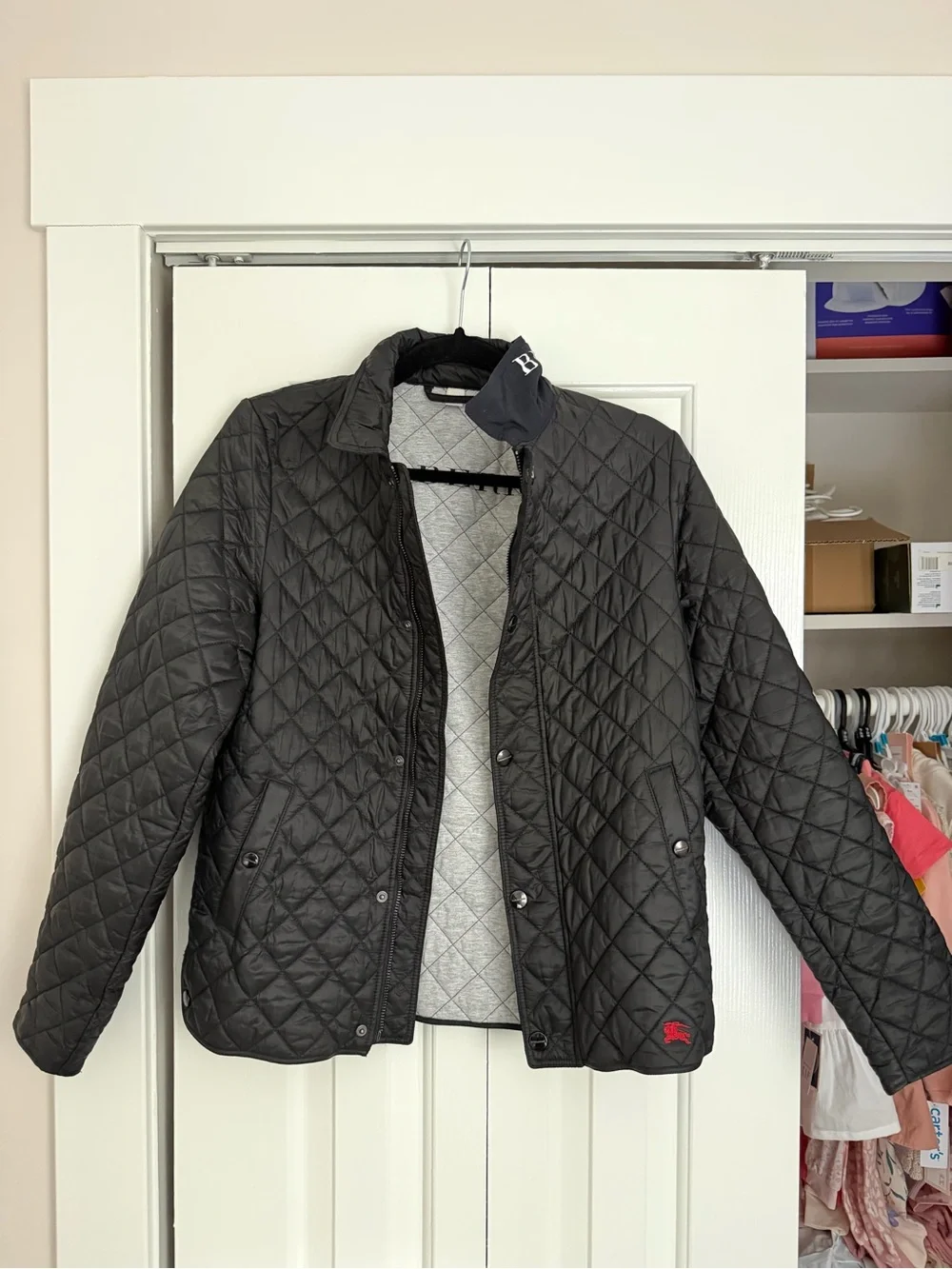 Black Quilted Jacket BURBERRY size 14Y